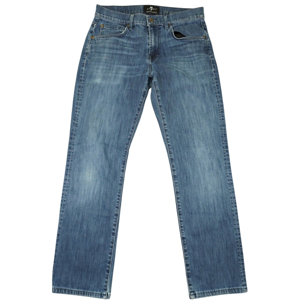 7 For All Mankind The Straight Jeans Mens 30 Blue Luxe Performance Stretch Denim